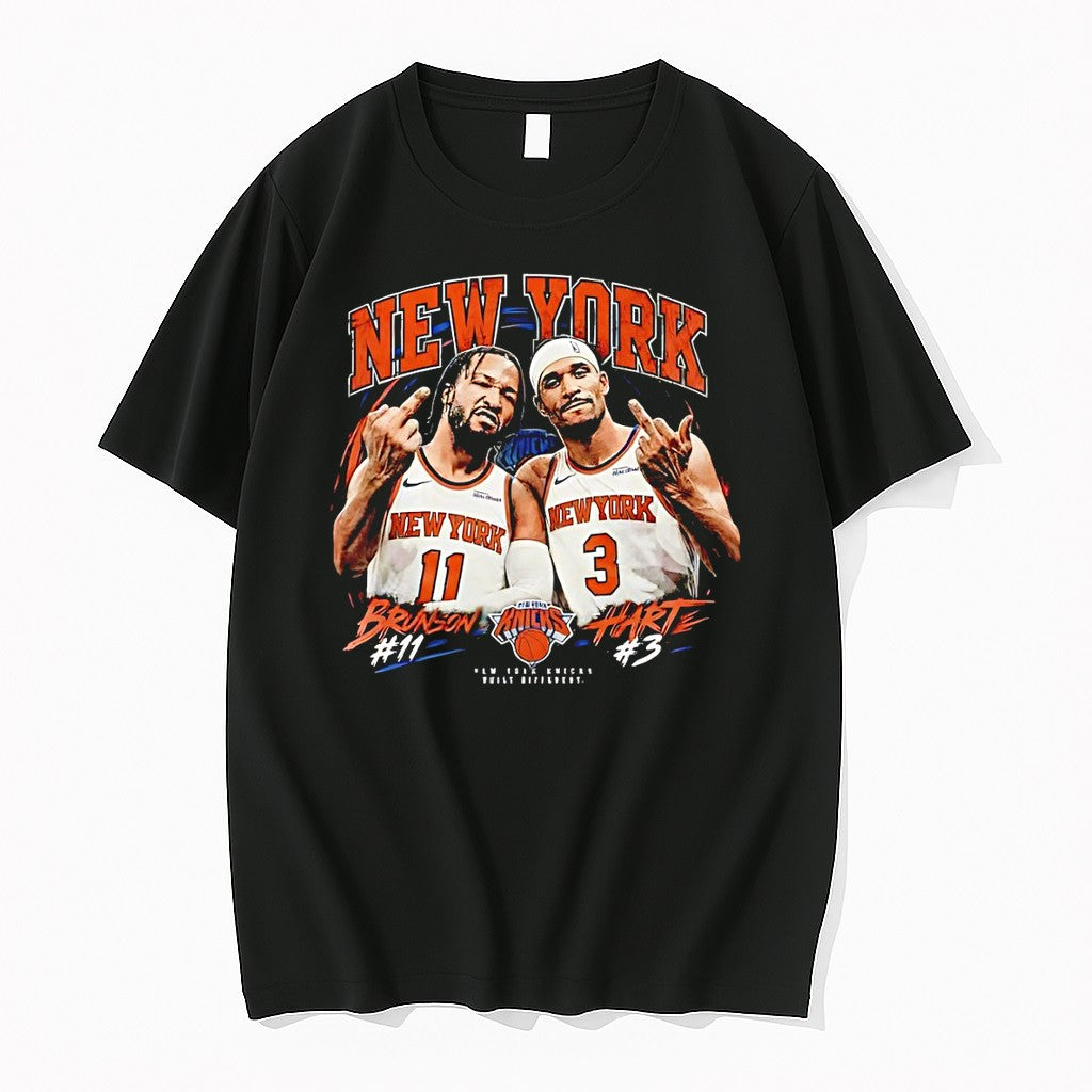 Original Jalen Brunson And Josh Hart Middle Finger New York Knicks Basketball Nba Vintage Tshirts