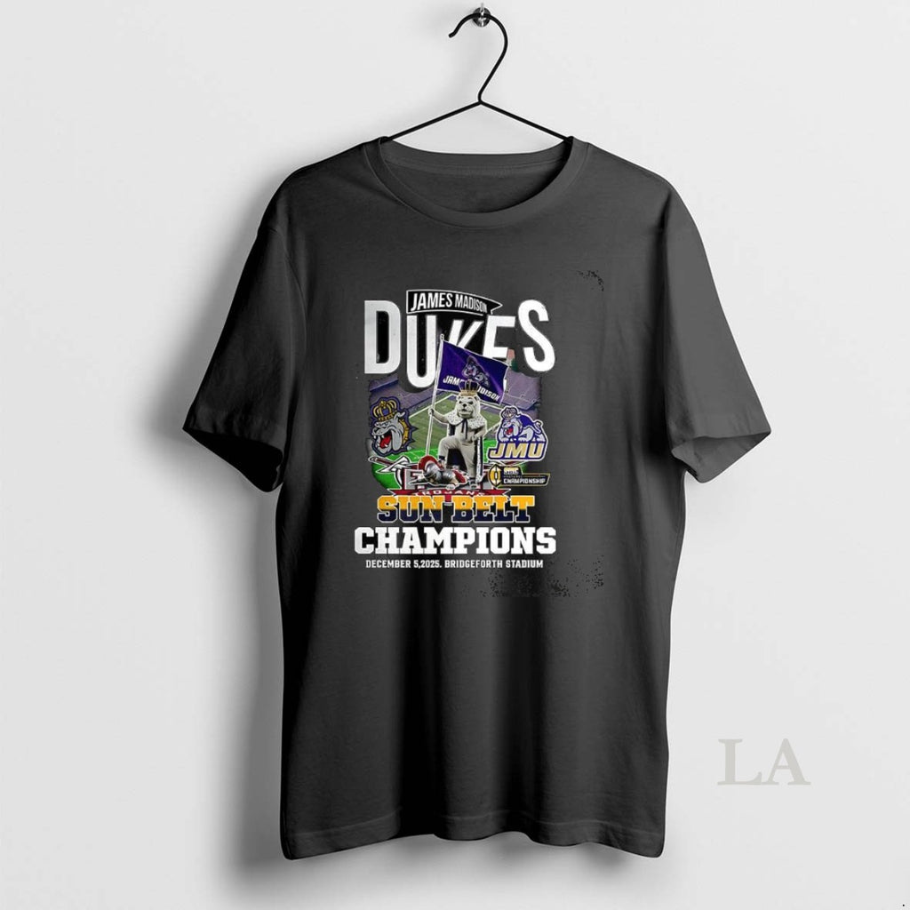 Original James Madison Dukes Beat Troy Trojans Sun Belt Champions 2025 Mascot T-Shirts, Hoodie, Sweatshirt | PopFlextees.com
