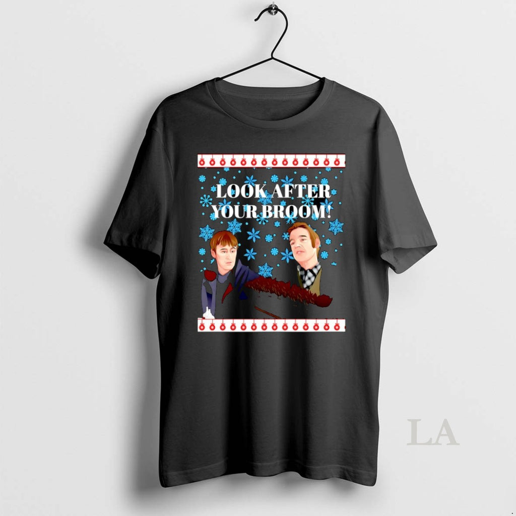 Original Look After Your Broom Ugly Christmas T-Shirts, Hoodie, Sweatshirt | PopFlextees.com