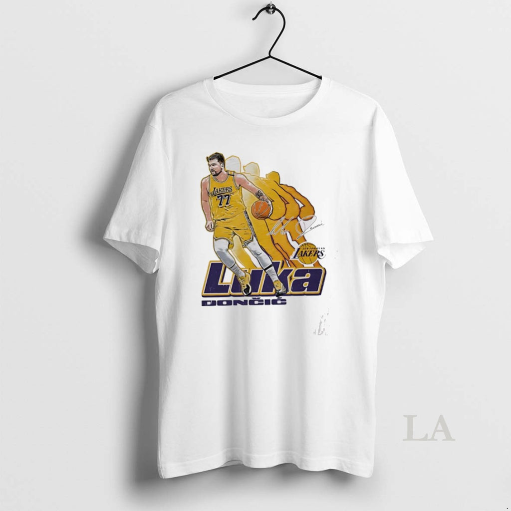 Original Luka Doncic Los Angeles Lakers Signature 77 Retro Vibe Graphic T-Shirts, Hoodie, Sweatshirt | PopFlextees.com