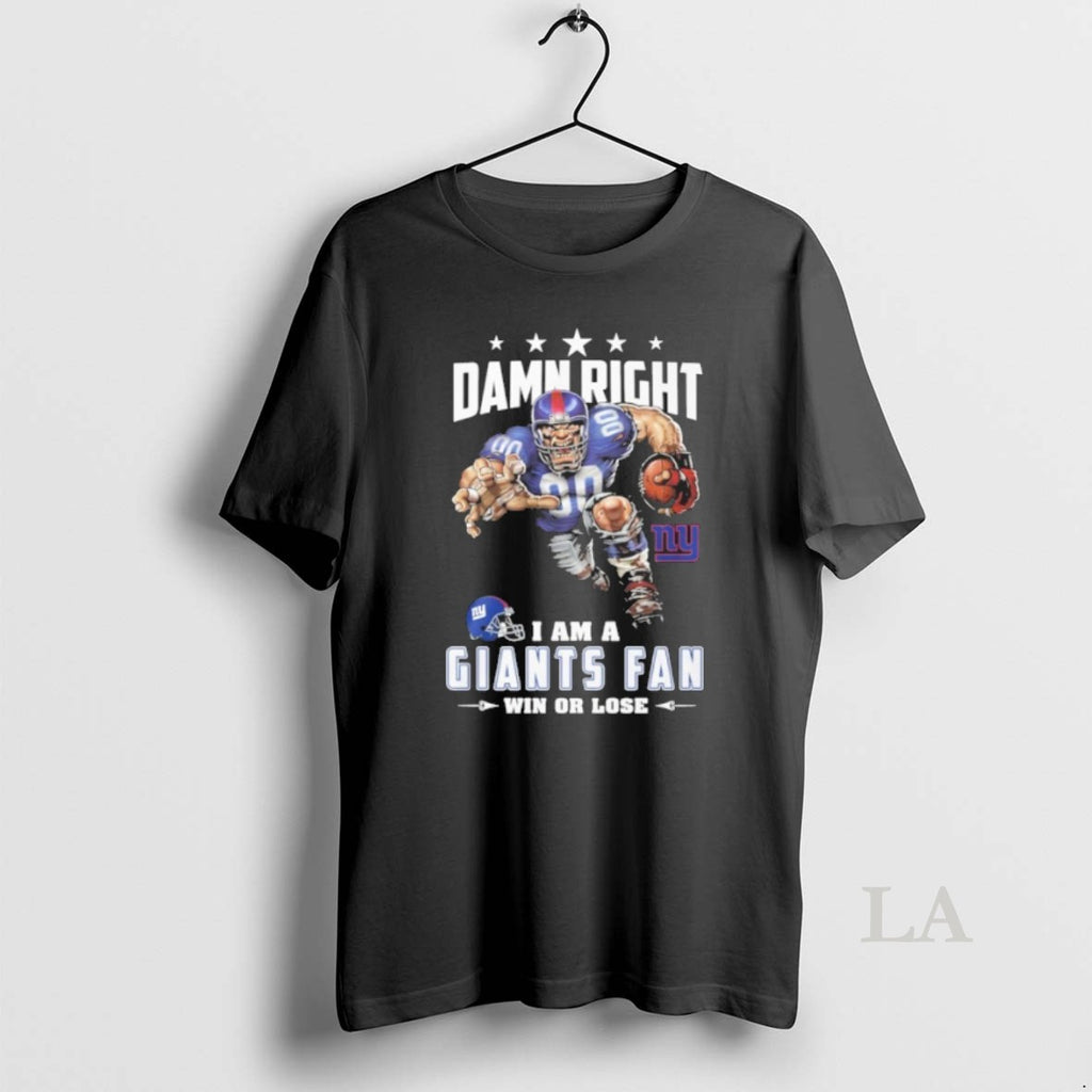 Original Mascot Damn Right I Am A Giants Fan Win Or Lose T-Shirts, Hoodie, Sweatshirt | PopFlextees.com