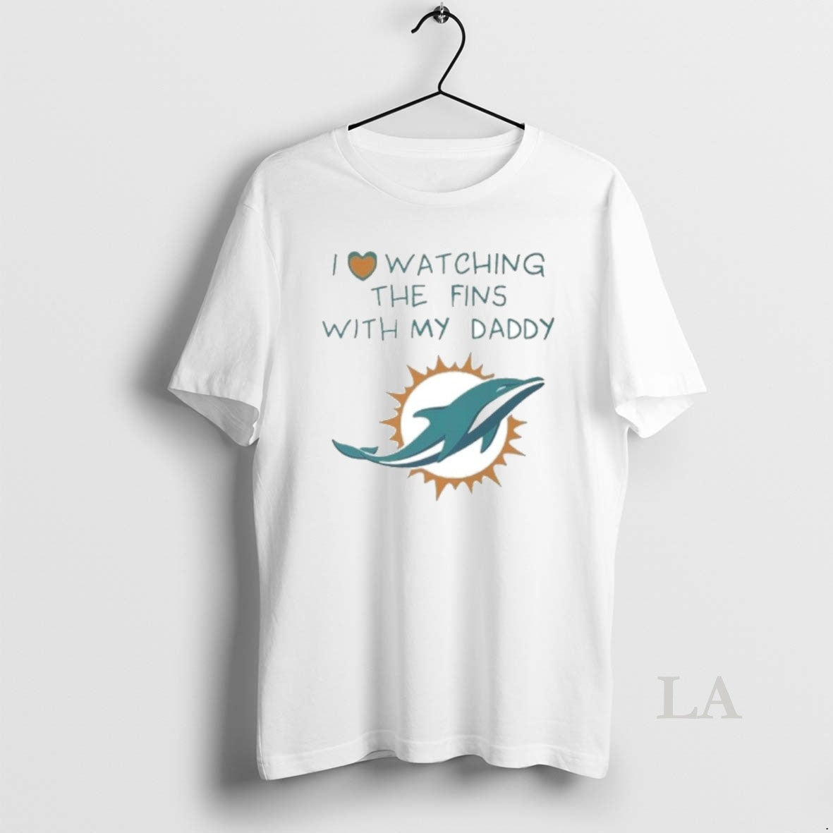 Original Miami Dolphins Love Watching Fins With Daddy Baby T-Shirts, Hoodie, Sweatshirt | PopFlextees.com