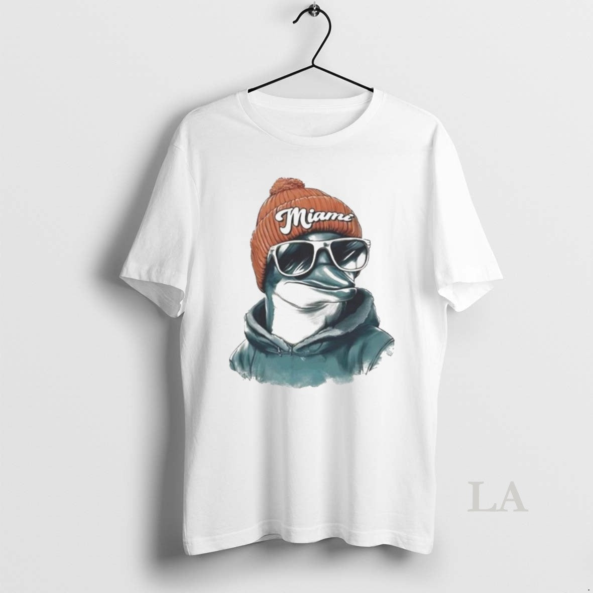 Original Miami Dolphins Mascot Wearing A Beanie And Sunglasses T-Shirts, Hoodie, Sweatshirt | PopFlextees.com
