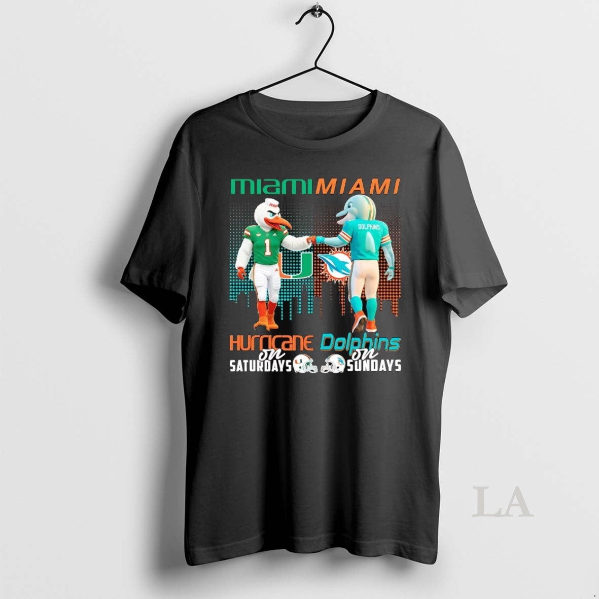Original Miami Hurricane On Saturdays Miami Dolphins On Sundays Mascot T-Shirts, Hoodie, Sweatshirt | PopFlextees.com