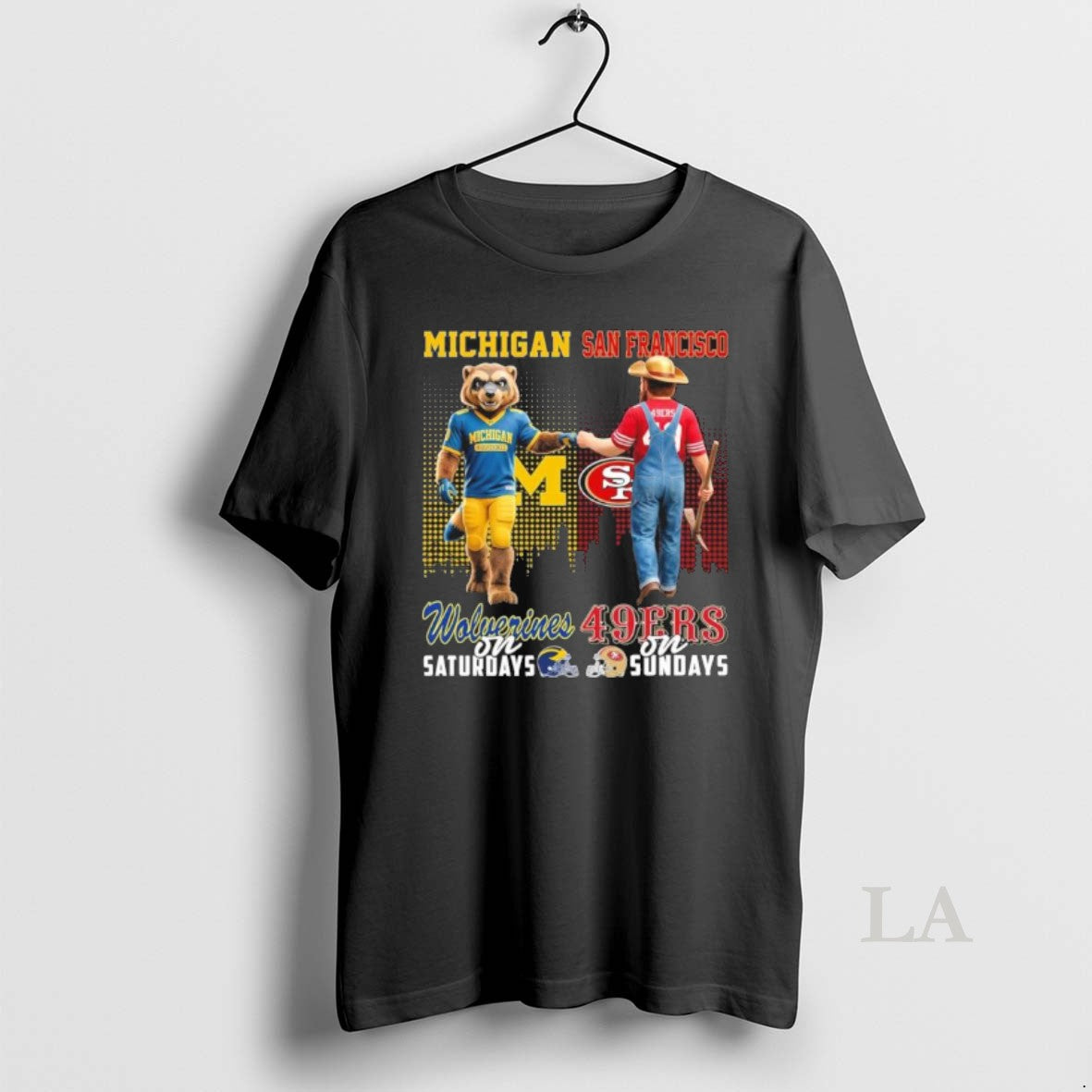 Original Michigan Vs 49ers Mascot On Saturdays And On Sundays T-Shirts, Hoodie, Sweatshirt | PopFlextees.com