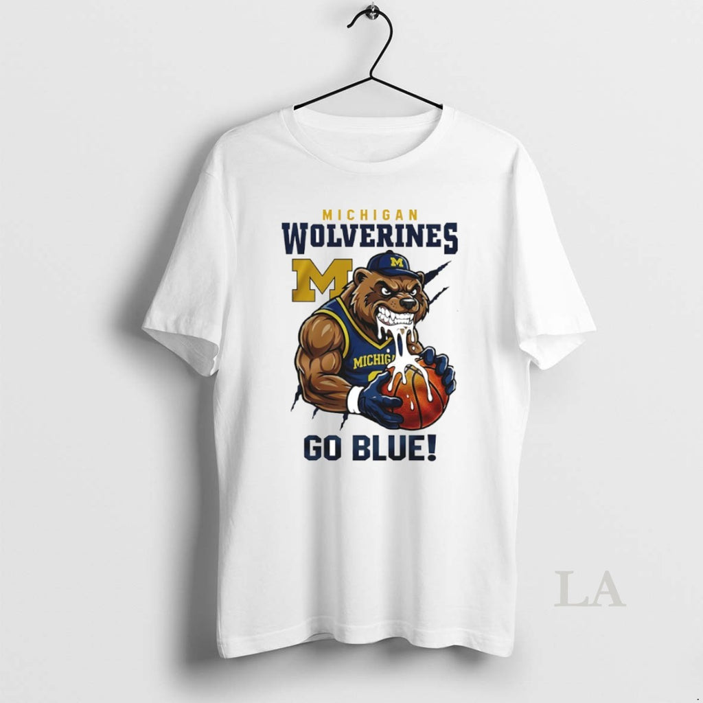 Original Michigan Wolverines Basketball Go Blue Mascot Circle T-Shirts, Hoodie, Sweatshirt | PopFlextees.com