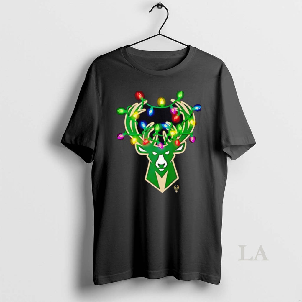 Original Milwaukee Bucks Logo Lights Merry Christmas T-Shirts, Hoodie, Sweatshirt | PopFlextees.com