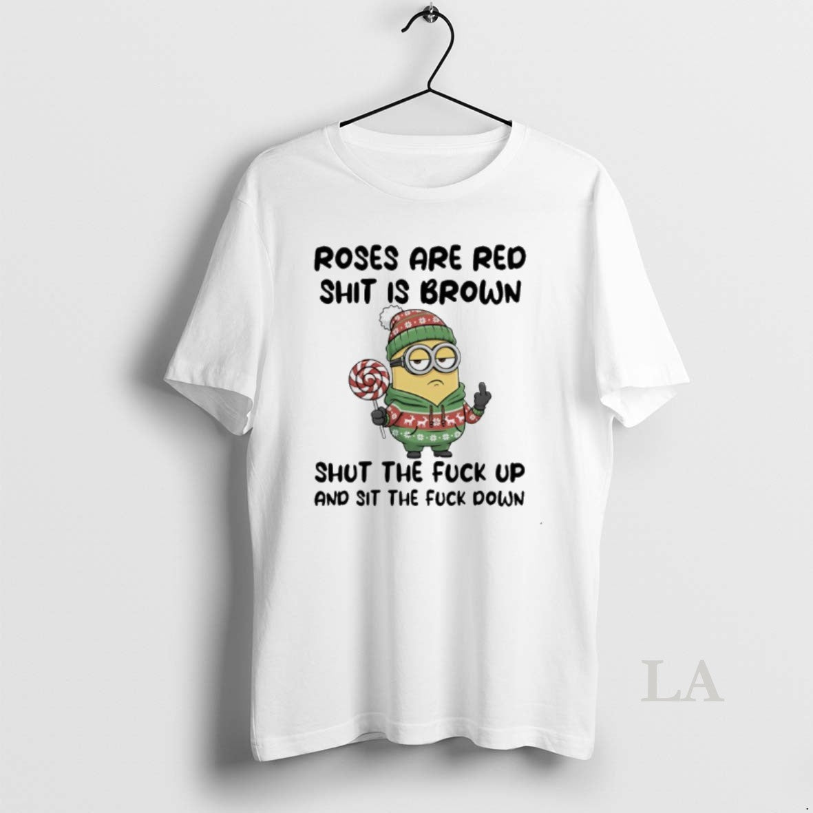 Original Minion Middle Finger Roses Are Red Shit Is Brown Shut The Fuck Up And T-Shirts, Hoodie, Sweatshirt | PopFlextees.com