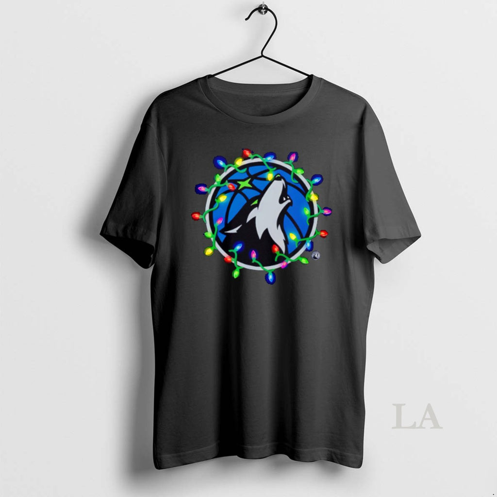 Original Minnesota Timberwolves Logo Lights Merry Christmas T-Shirts, Hoodie, Sweatshirt | PopFlextees.com