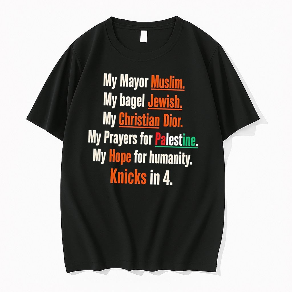 Original My Mayor Muslim New York Knicks In 4 Basketball Black Tshirts Jpg