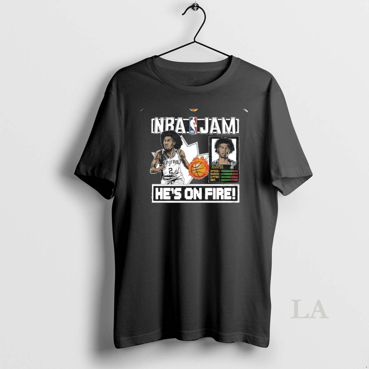 Original Nba Jam San Antonio Spurs Dylan Harper Hes On Fire Circle T-Shirts, Hoodie, Sweatshirt | PopFlextees.com