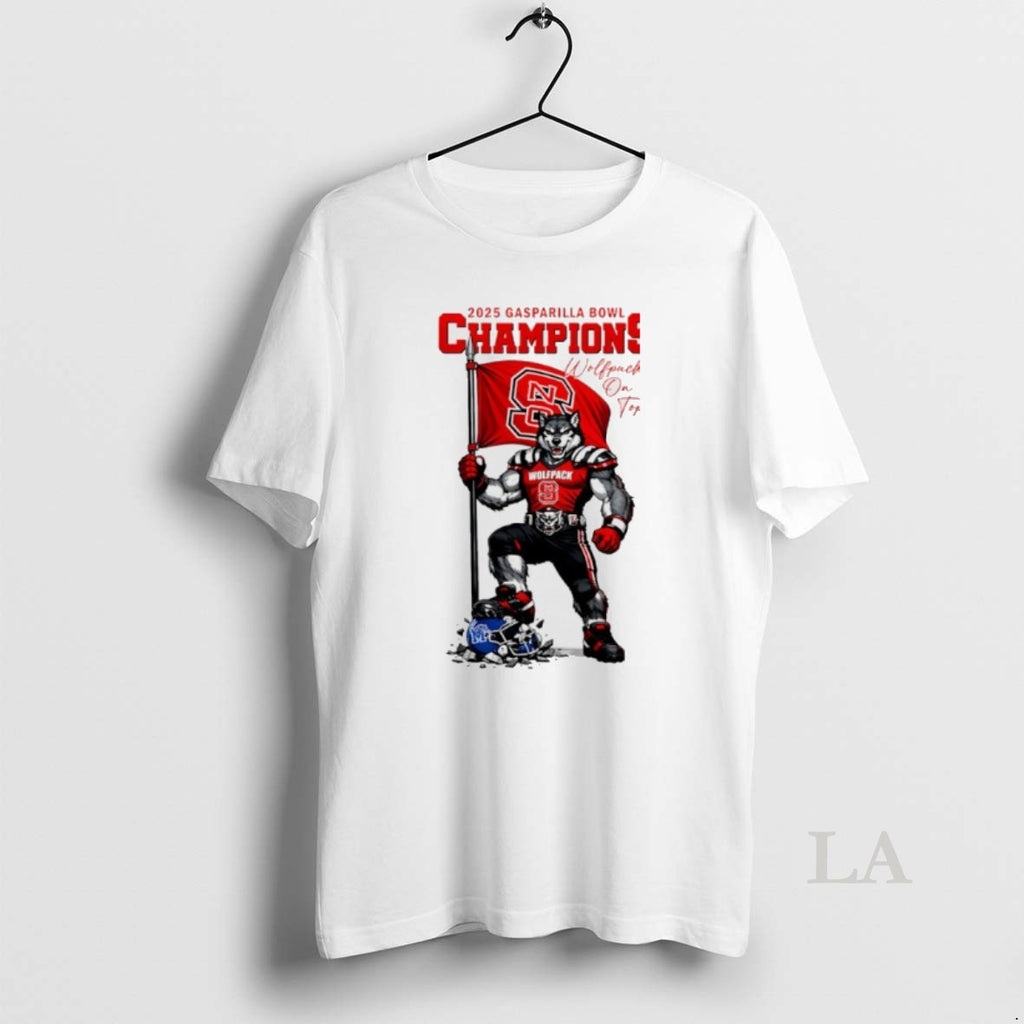 Original Nc State Wolfpack Union Home Mortgage Gasparilla Bowl Champions 2025 Mascot T-Shirts, Hoodie, Sweatshirt