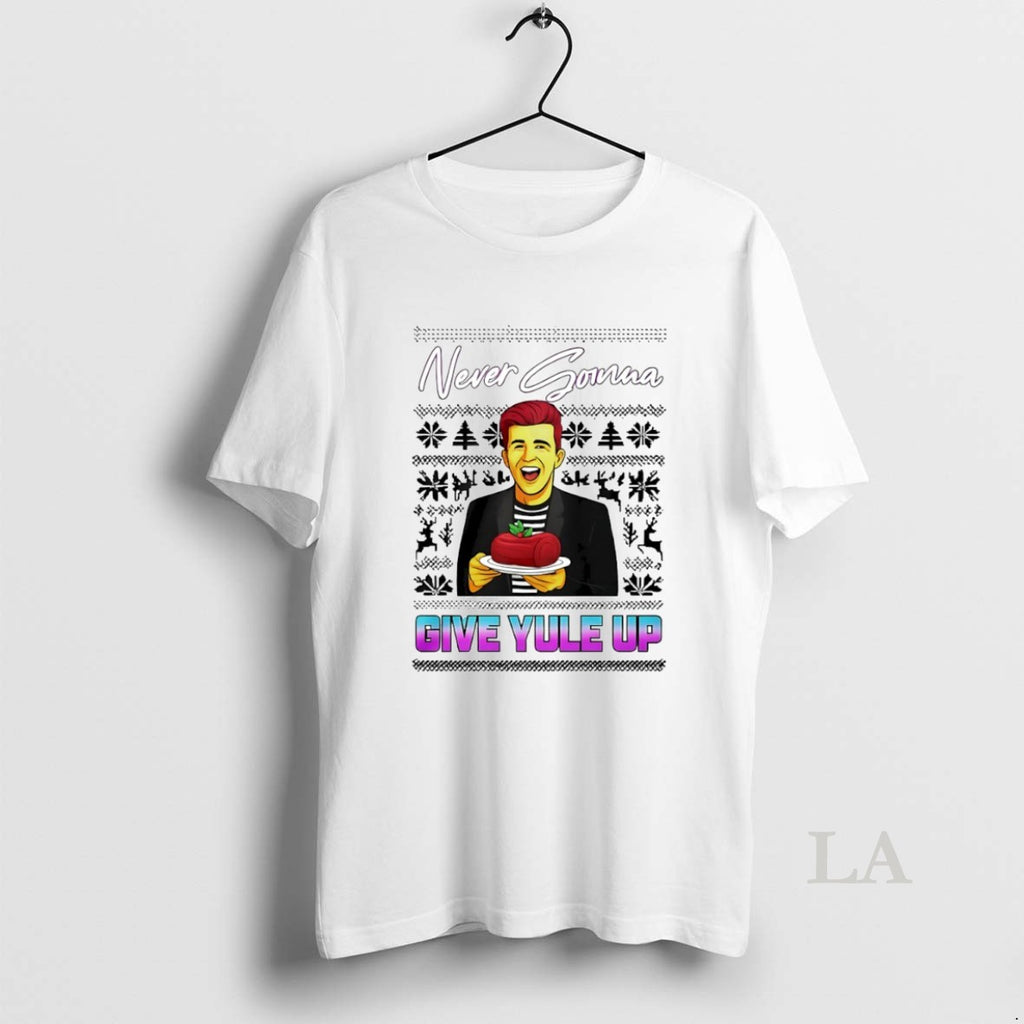 Original Never Gonna Give Yule Up Rick Astley Ugly Christmas Circle T-Shirts, Hoodie, Sweatshirt | PopFlextees.com