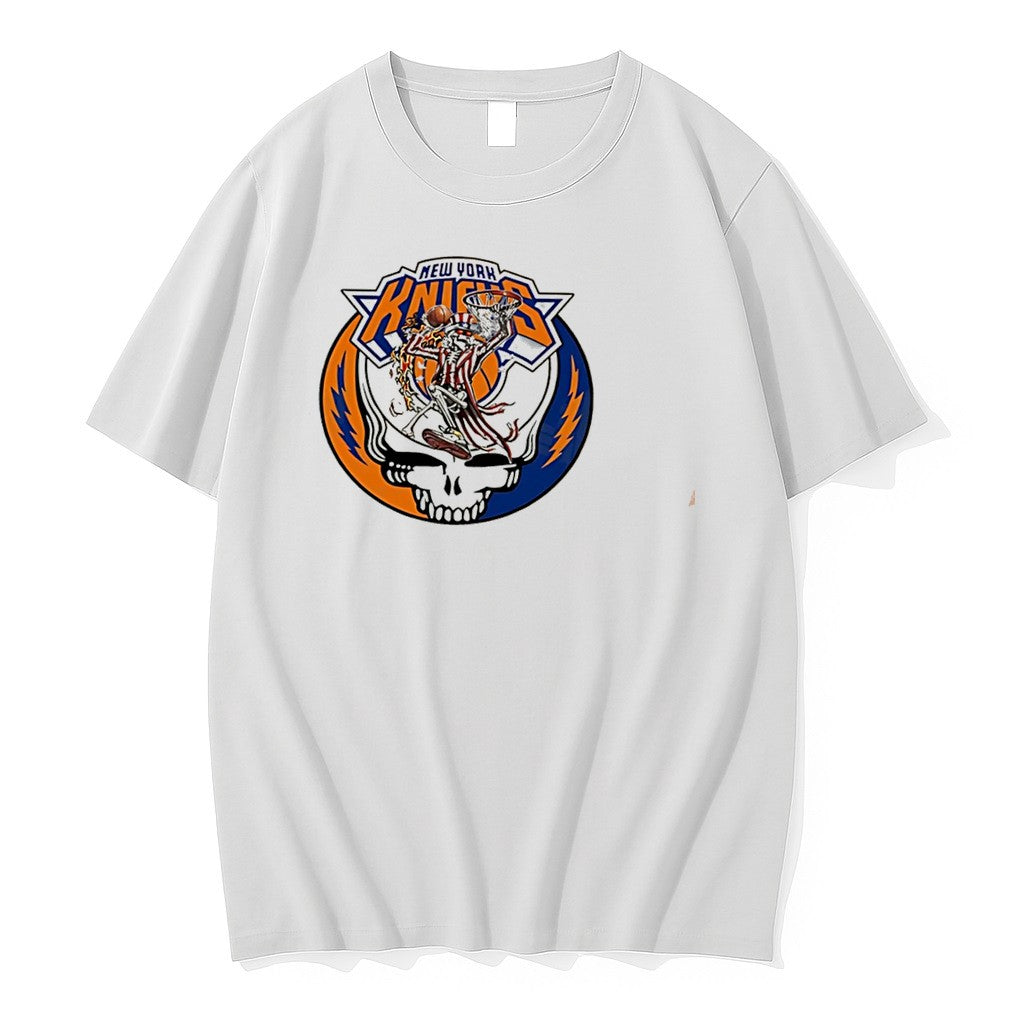 Original New York Knicks Grateful Dead Steal Your Face Skull Logo Tee Tshirts