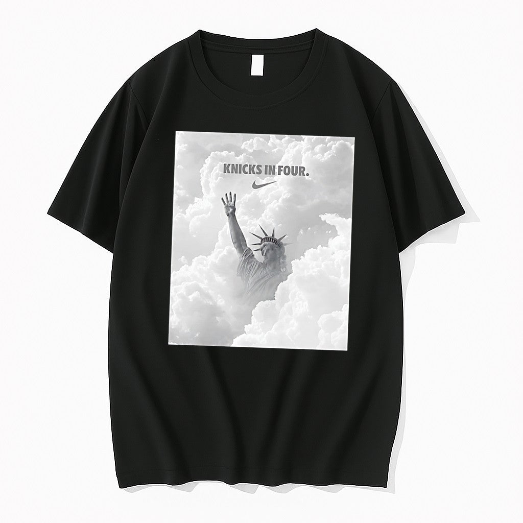 Original New York Knicks In Four Statue Of Liberty Tee Tshirts Jpg