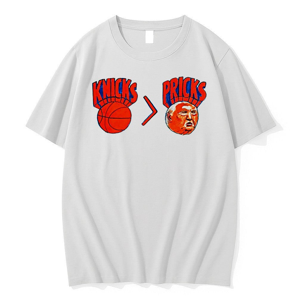 Original New York Basketball Team And Donald Trump Satirical Illustration Knicks Pricks Tshirts