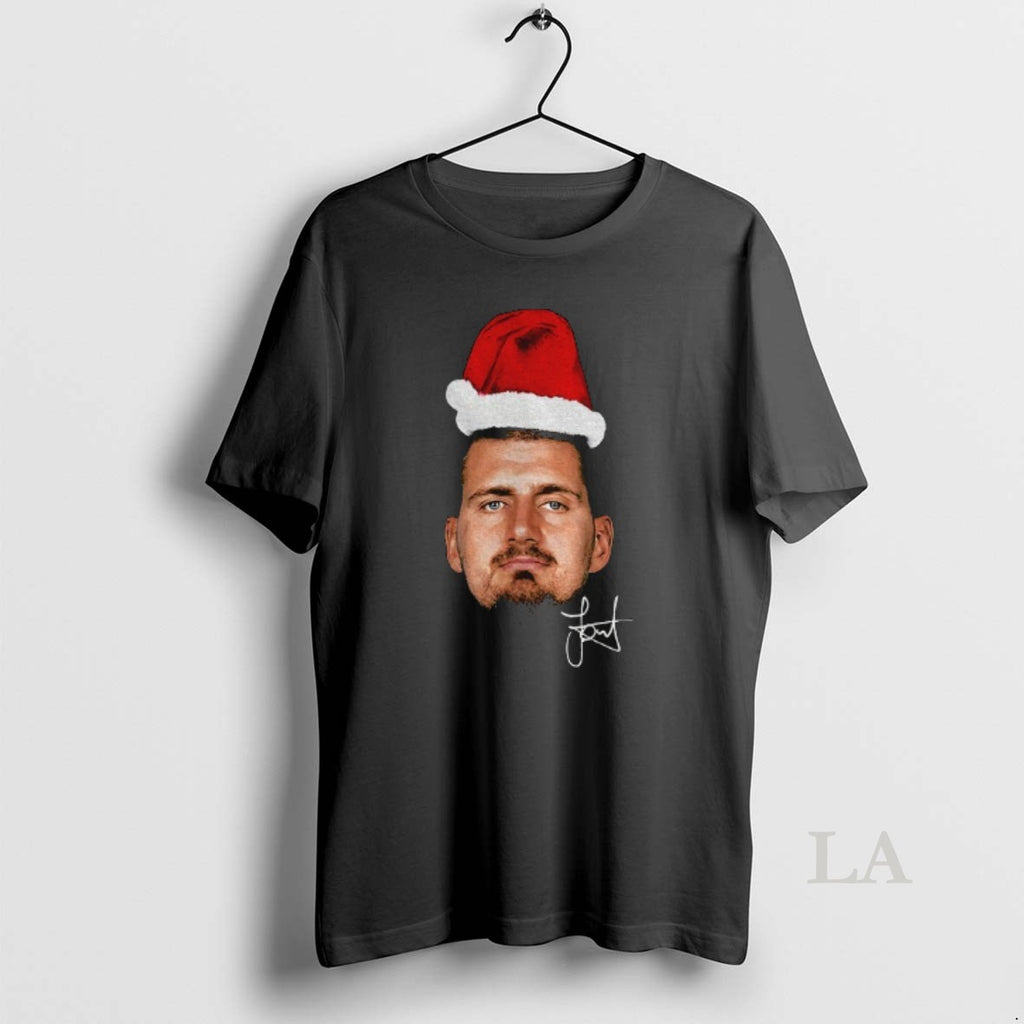 Original Nikola Jokic Santa Hat Ugly Christmas Denver Nuggets T-Shirts, Hoodie, Sweatshirt | PopFlextees.com
