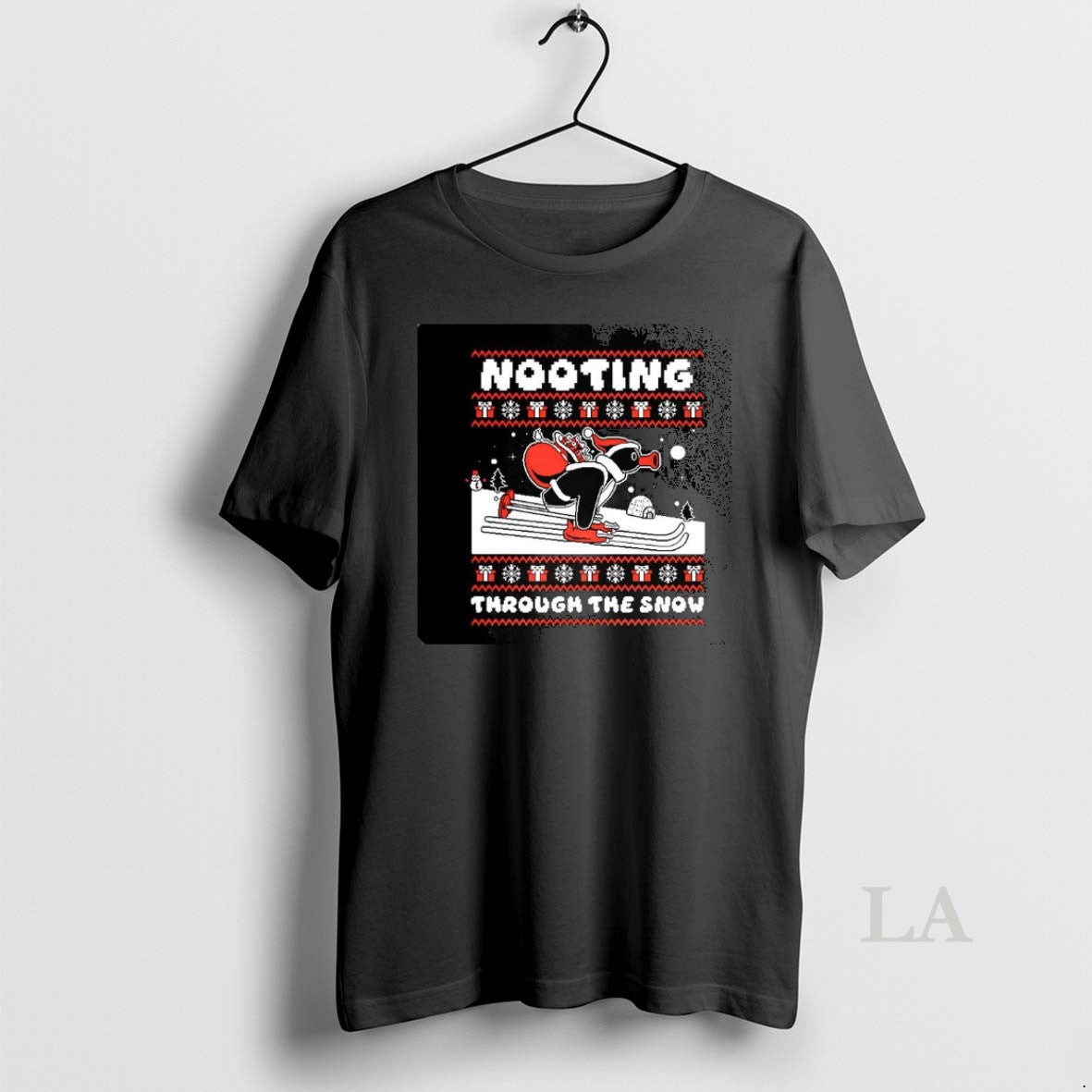 Original Nooting Through The Snow Pingu Skiing Ugly Christmas T-Shirts, Hoodie, Sweatshirt | PopFlextees.com