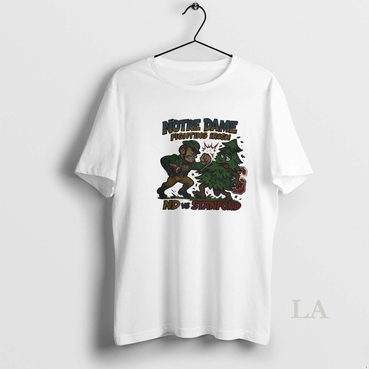 Original Notre Dame Fighting Irish Overwhelms Stanford Cardinal Ncaa Football Artwork Mascot Fight Retro T-Shirts,...
