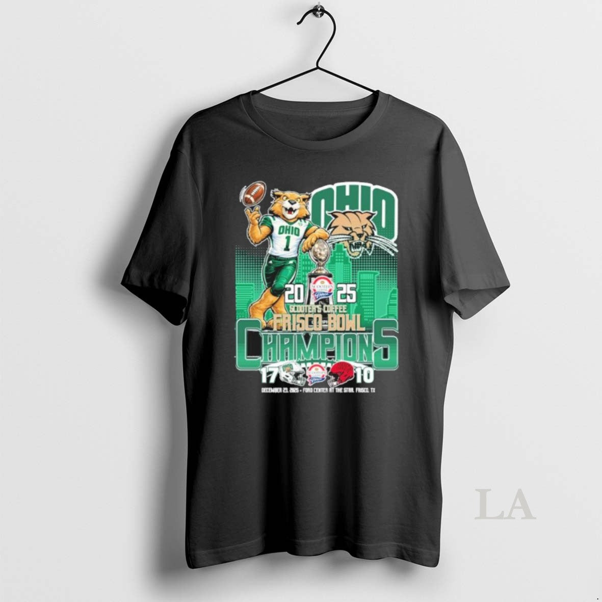 Original Ohio Bobcats Mascot 2025 Frisco Bowl Champions Score T-Shirts, Hoodie, Sweatshirt | PopFlextees.com