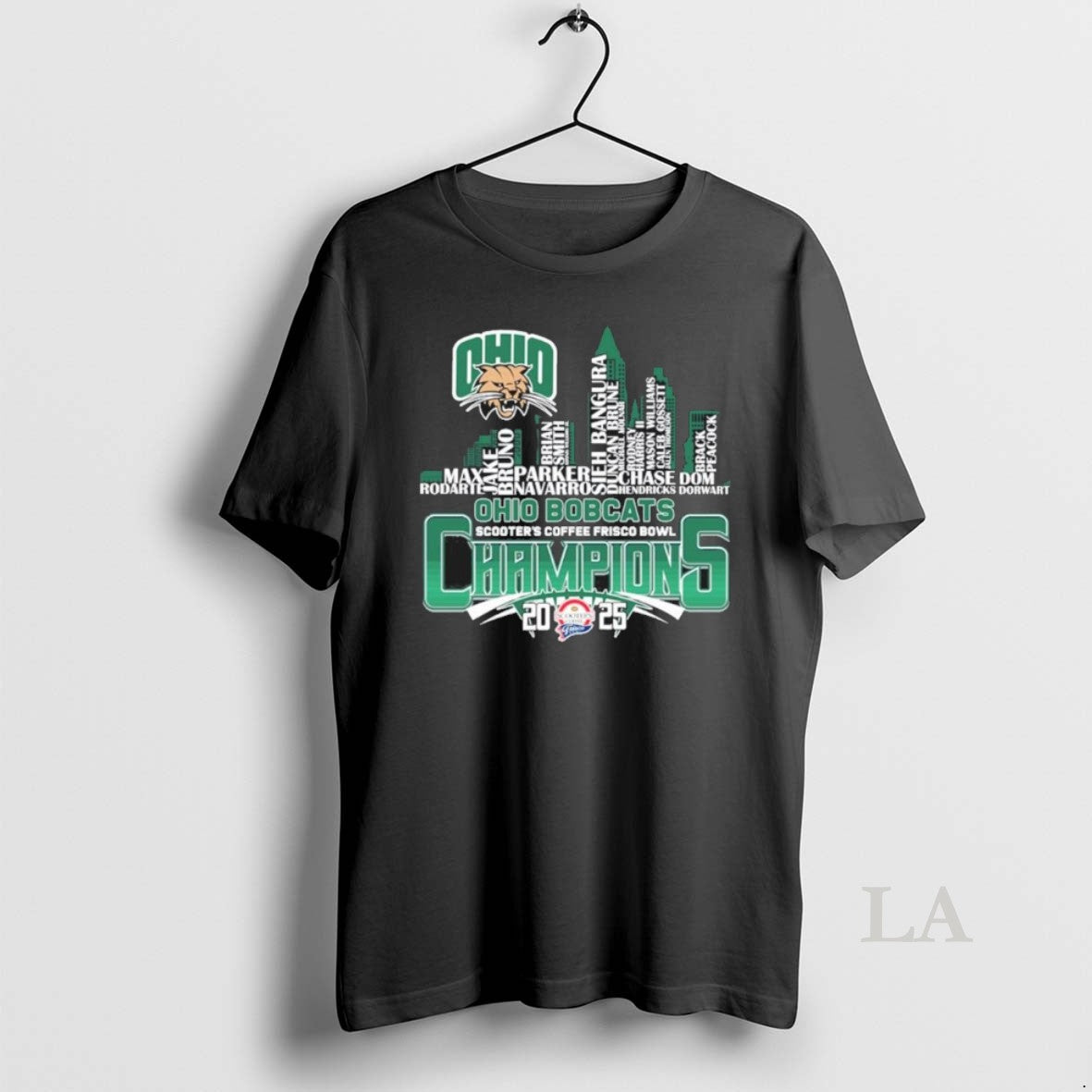 Original Ohio Bobcats Skyline Player Name 2025 Frisco Bowl Champions T-Shirts, Hoodie, Sweatshirt | PopFlextees.com