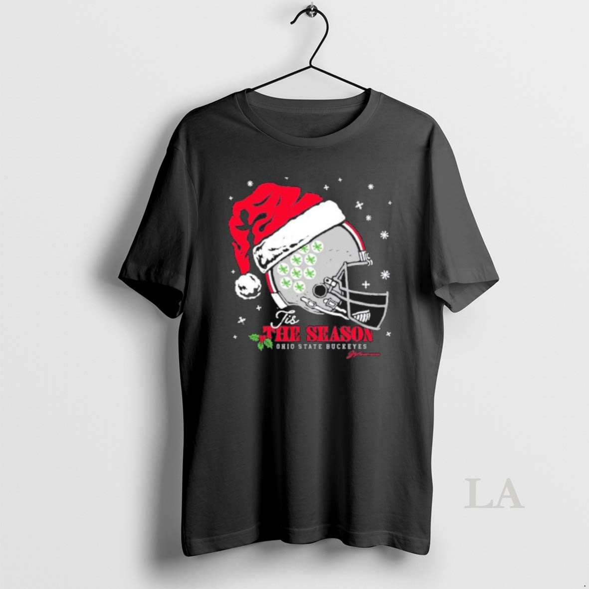 Original Ohio State Santa Helmet Tis The Season T-Shirts, Hoodie, Sweatshirt | PopFlextees.com