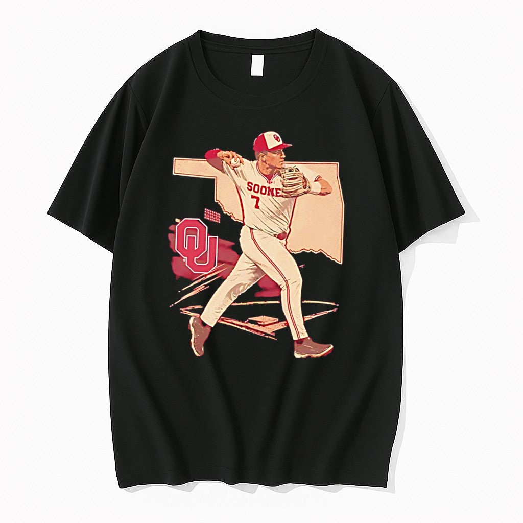Original Oklahoma Softball Jaxon Willits With Oklahoma Map Background Tee Tshirts