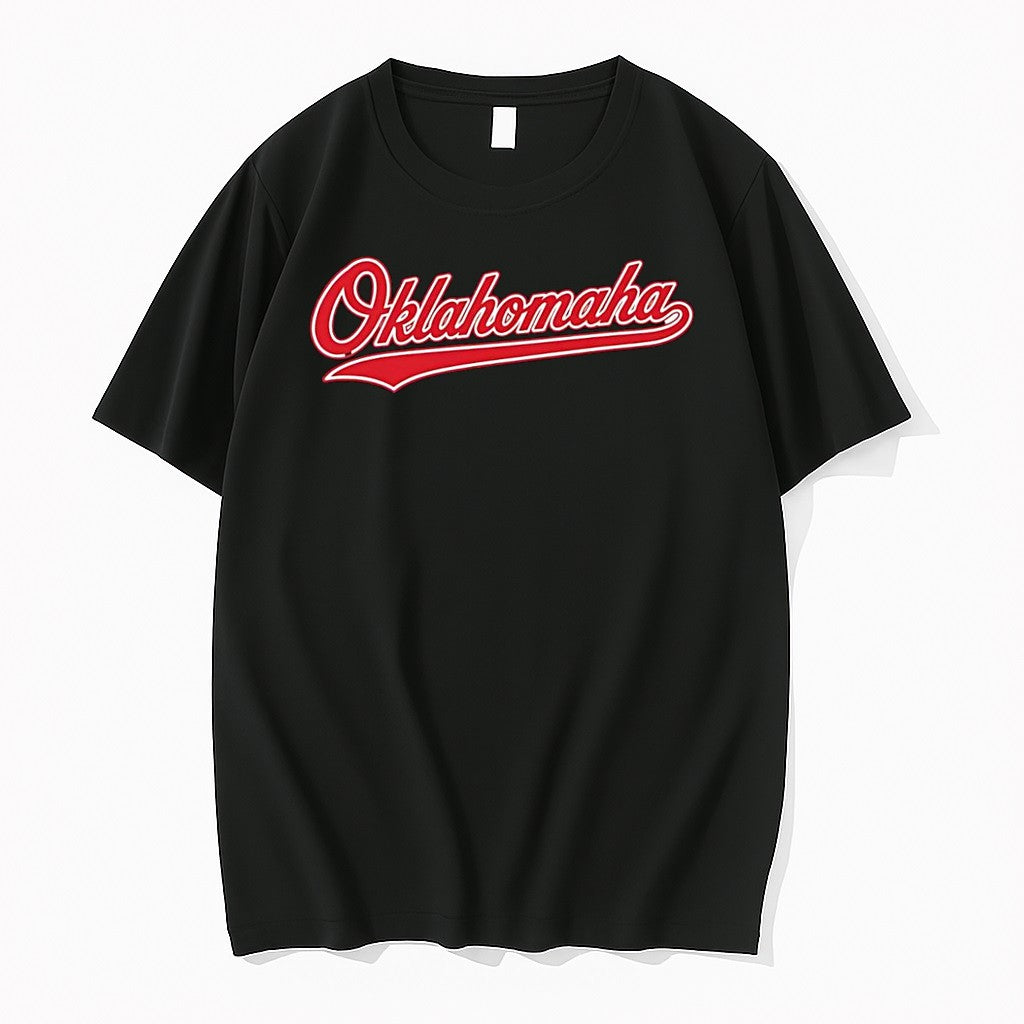 Original Oklahomaha Apparel Oklahomaha Script Logo Black Tshirts Jpg