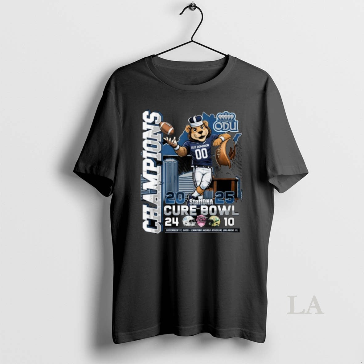 Original Old Dominion Monarchs 2025 Staffdna Cure Bowl Champions Mascot T-Shirts, Hoodie, Sweatshirt | PopFlextees.com