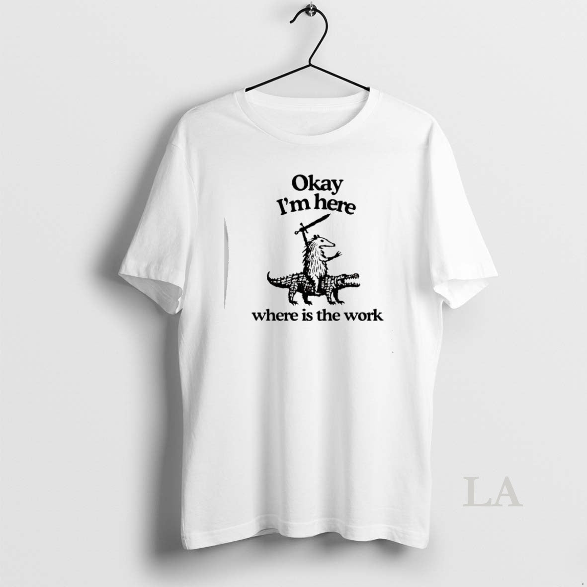 Original Opossum Riding Crocodile Okay Im Here Where Is The Work T-Shirts, Hoodie, Sweatshirt | PopFlextees.com