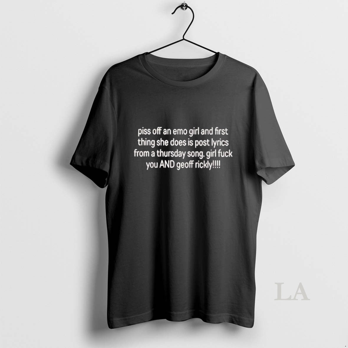 Original Piss Off An Emo Girl First Thing She Does Is Post Lyrics Getoff Rickly T-Shirts, Hoodie, Sweatshirt