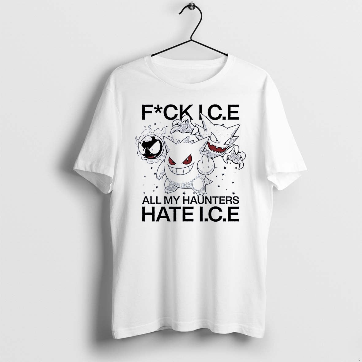 Original Pokemon Gastly Gengar Haunter Hate Ice White Tshirts Jpg