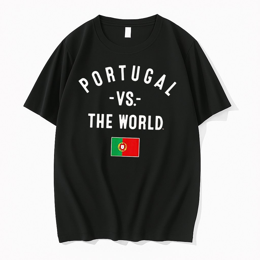 Original Portugal Vs The World Flag Black Tshirts Jpg