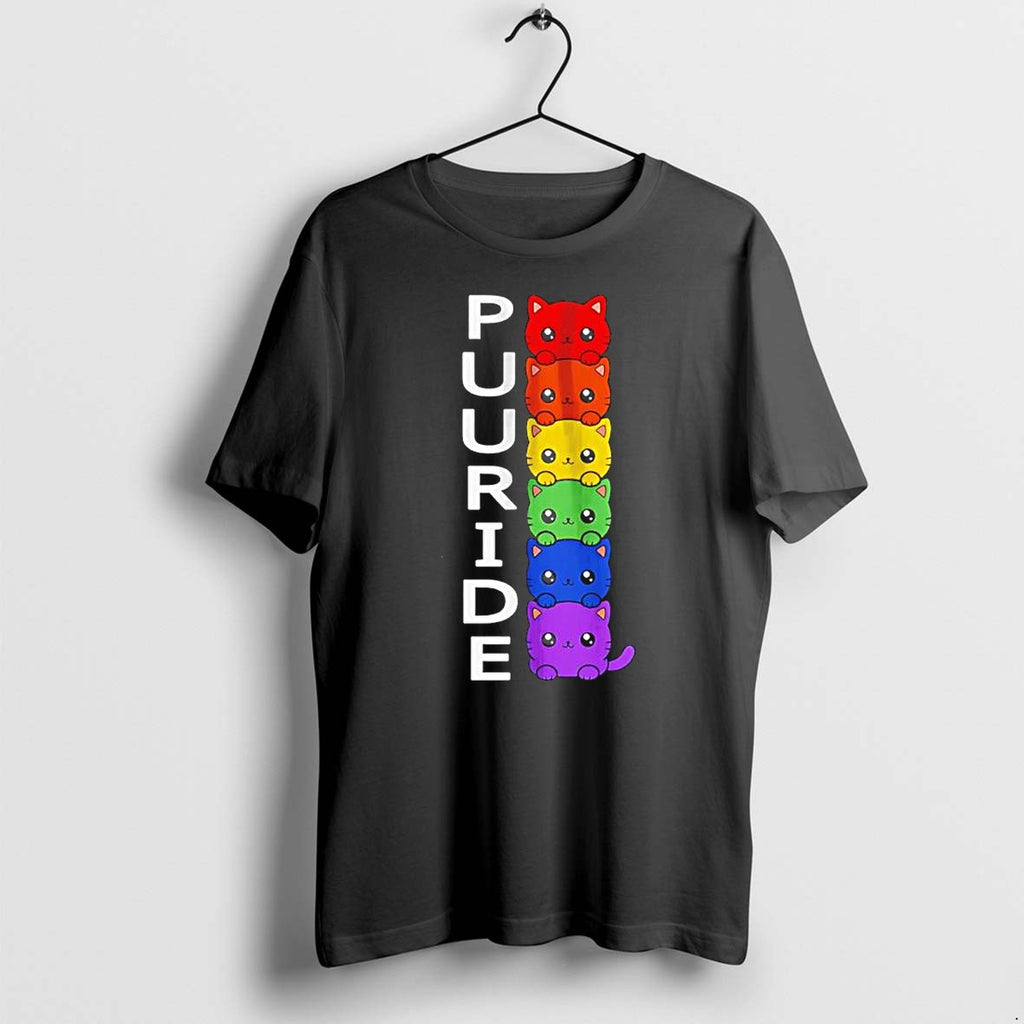Original Puuride Rainbow Cats Stacked Pile Tshirts Jpg