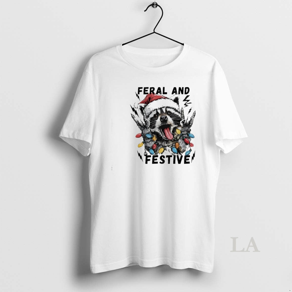 Original Raccoon Santa Feral Festive Light T-Shirts, Hoodie, Sweatshirt
