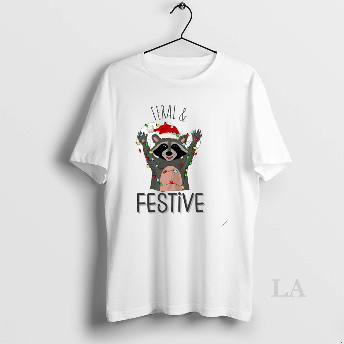 Original Raccoon Feral And Festive Christmas Lights Circle T-Shirts, Hoodie, Sweatshirt | PopFlextees.com