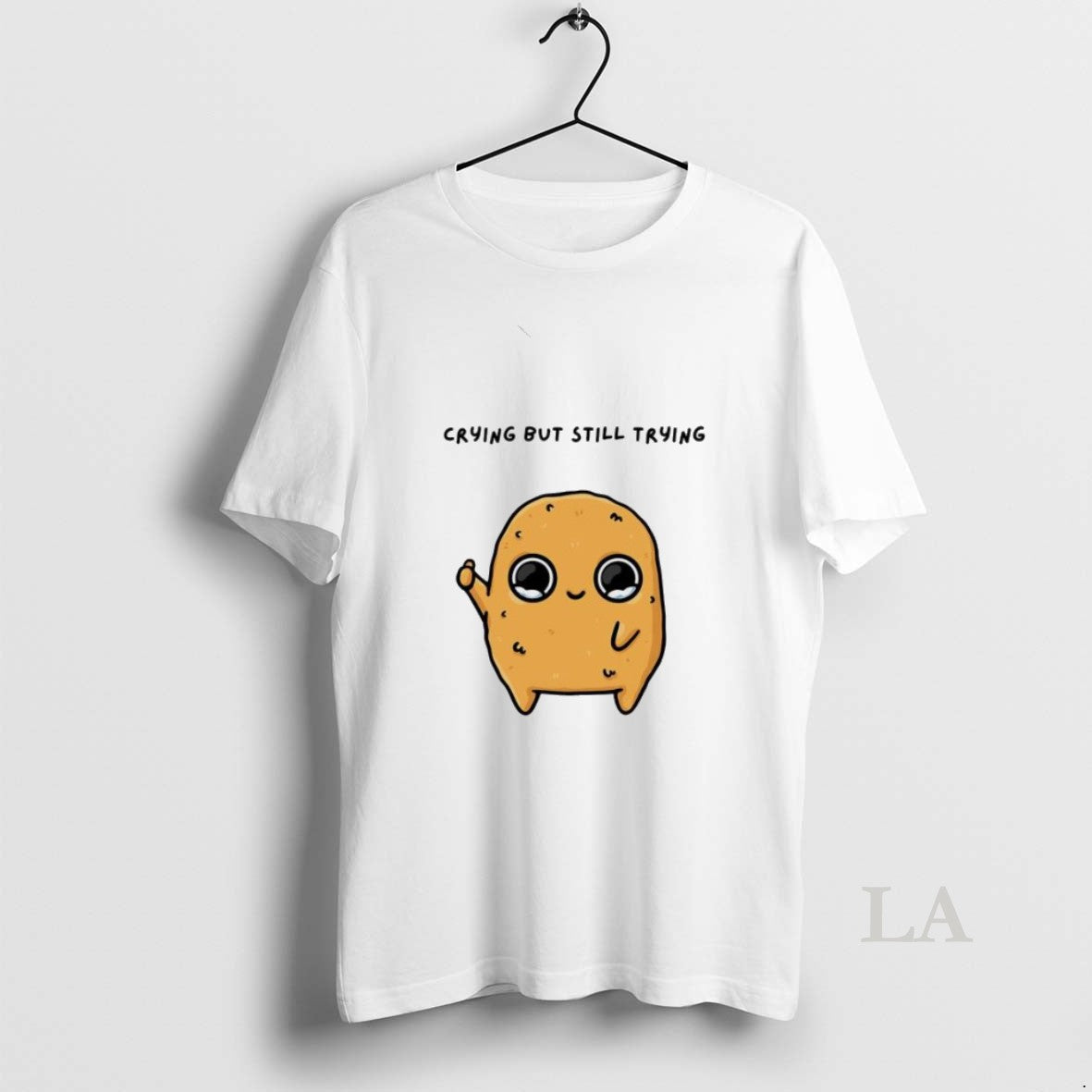 Original Sad Nuggie Crying But Trying Mascot Cartoon Womens T-Shirts, Hoodie, Sweatshirt | PopFlextees.com