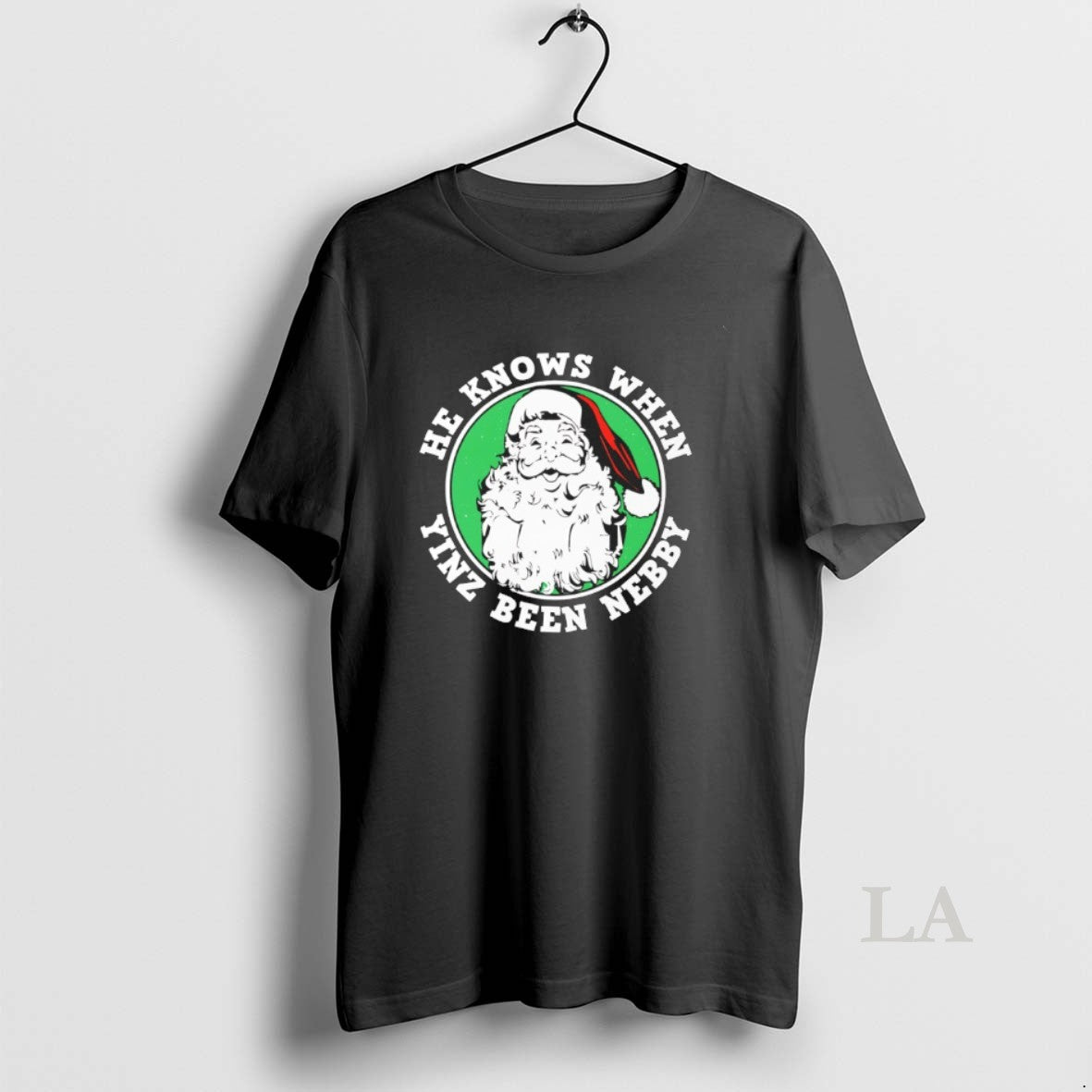 Original Santa He Knows When Yinz Been Nebby T-Shirts, Hoodie, Sweatshirt | PopFlextees.com