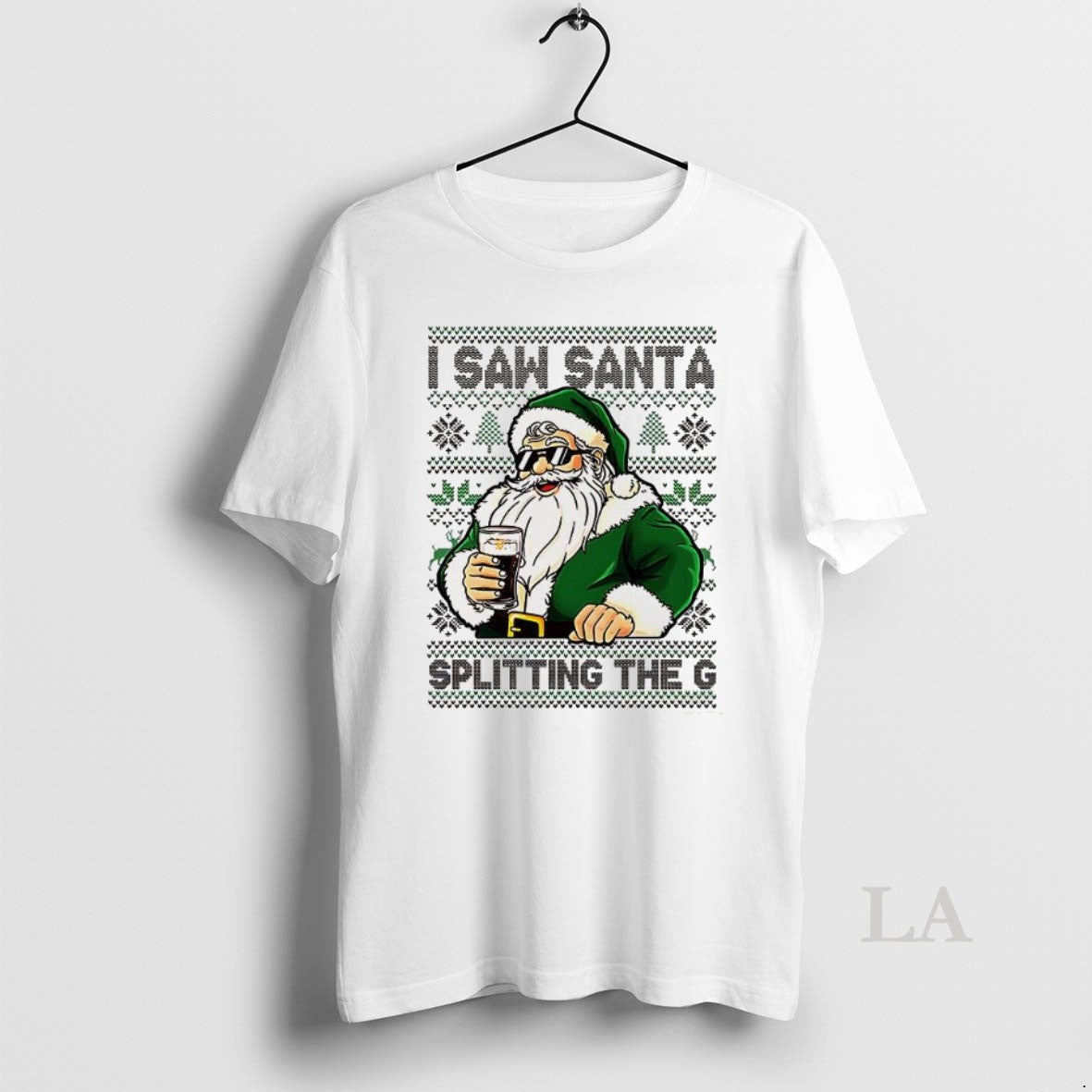 Original Santa Drinking Beer I Saw Santa Splitting The G Ugly Christmas T-Shirts, Hoodie, Sweatshirt | PopFlextees.com