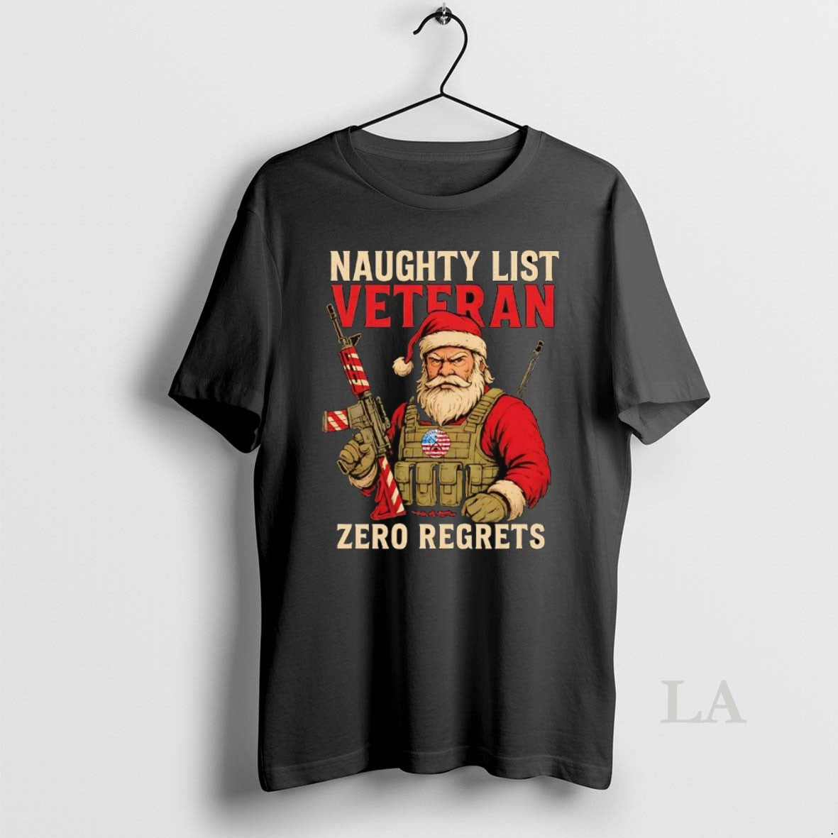 Original Santa Naughty List Veteran Zero Regrets Christmas T-Shirts, Hoodie, Sweatshirt | PopFlextees.com
