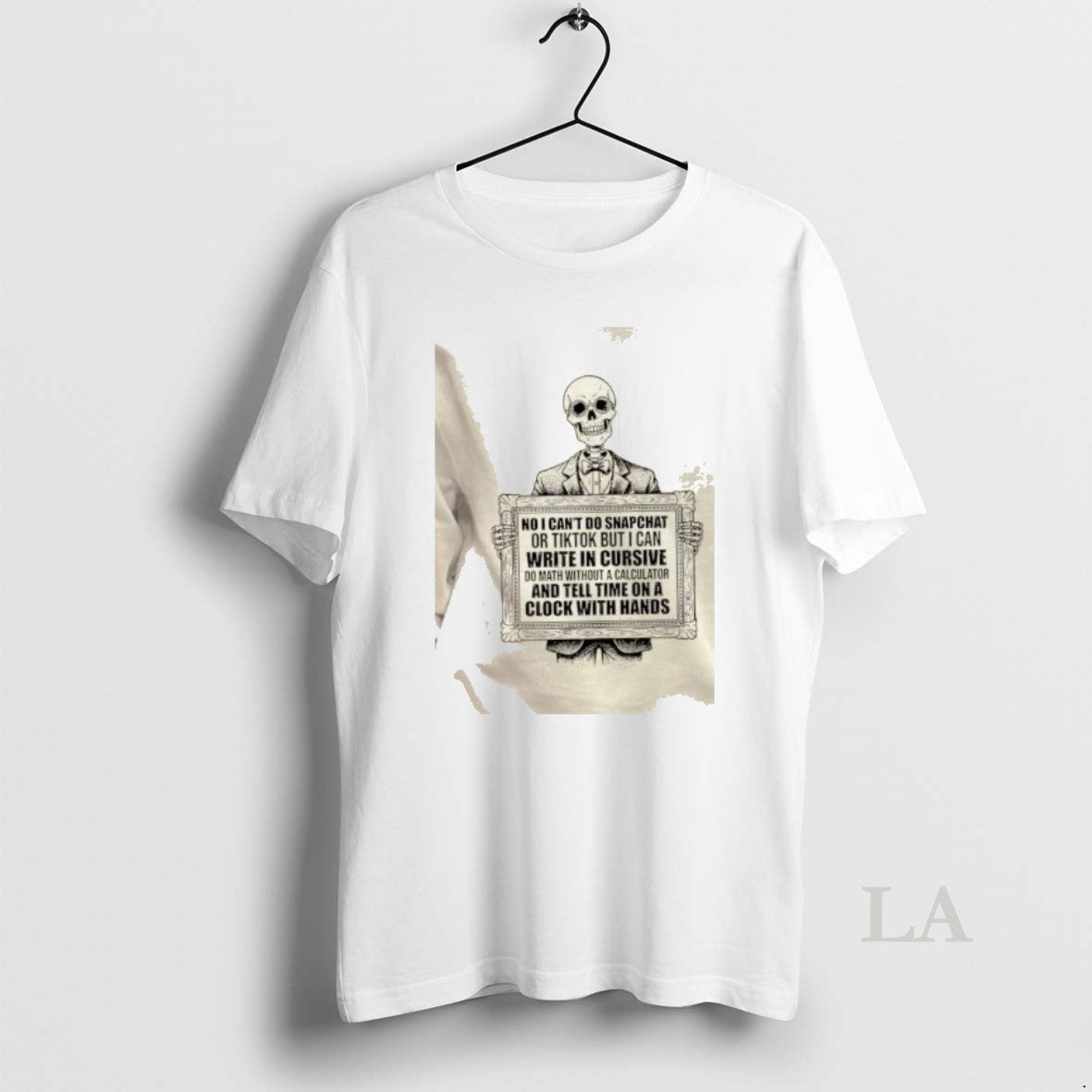 Original Skeleton No I Cant Do Snapchat Or Tiktok But I Can Write In Cursive T-Shirts, Hoodie, Sweatshirt | PopFlextees.com