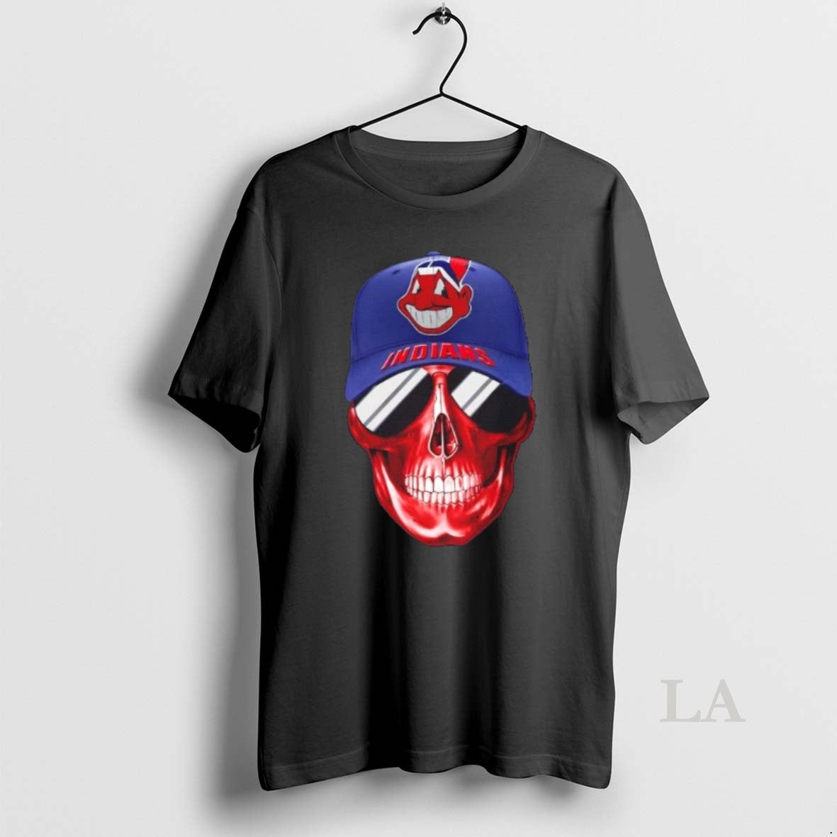 Original Skull Wearing A Cap Cleveland Indians And Smiling With Fans T-Shirts, Hoodie, Sweatshirt | PopFlextees.com
