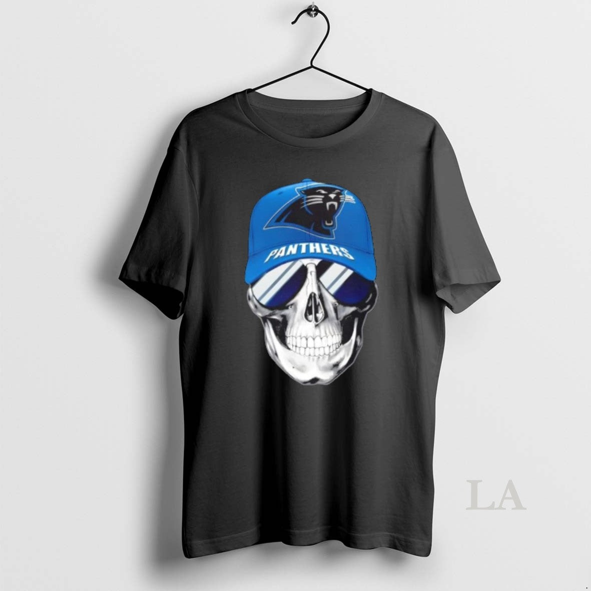 Original Skull Wearing A Cap And Smile Carolina Panthers Fans T-Shirts, Hoodie, Sweatshirt | PopFlextees.com
