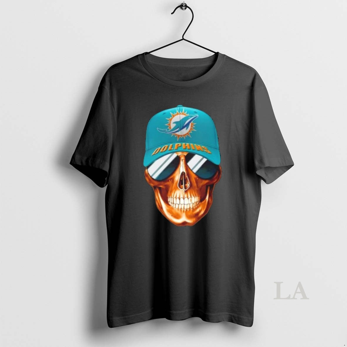 Original Skull Wearing A Cap And Smile Miami Dolphins Fans T-Shirts, Hoodie, Sweatshirt | PopFlextees.com