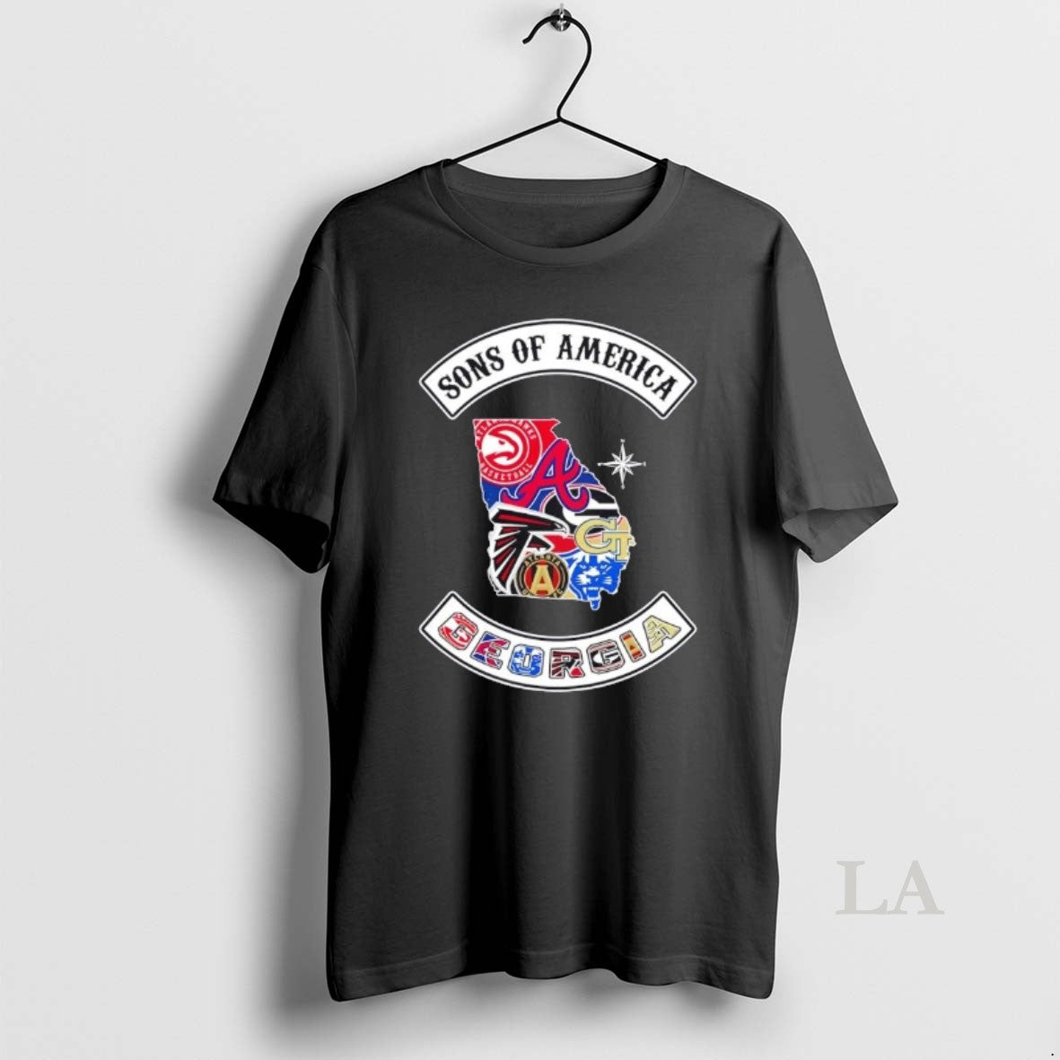 Original Son Of America Georgia Map Sports Logos Combine T-Shirts, Hoodie, Sweatshirt | PopFlextees.com