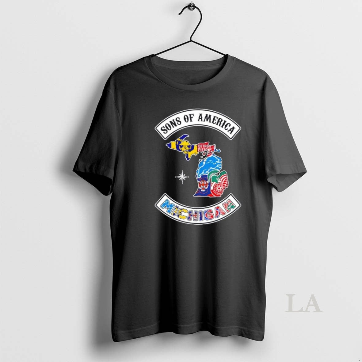 Original Son Of America Michigan Map Sports Logos Combine T-Shirts, Hoodie, Sweatshirt | PopFlextees.com
