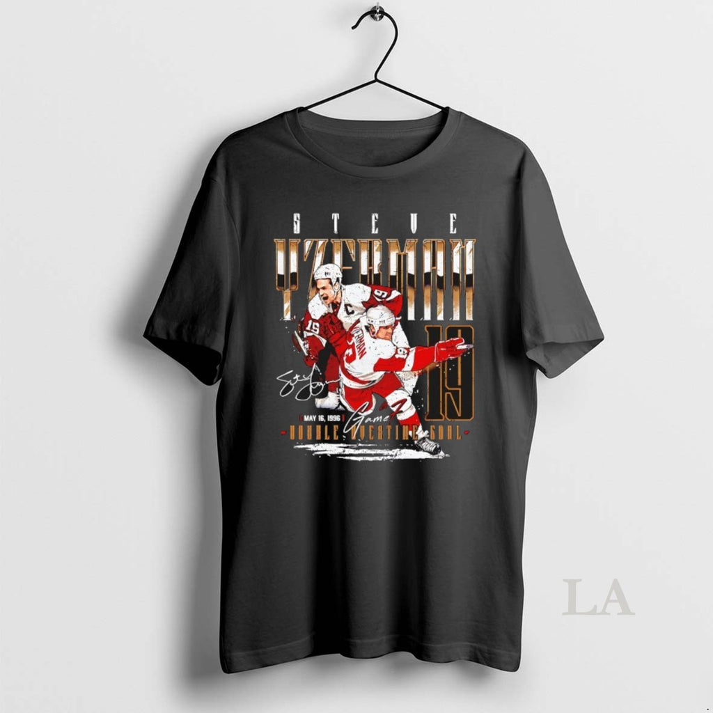 Original Steve Yzerman 19 Detroit Red Wings Hockey Game 7 1996 Signature T-Shirts, Hoodie, Sweatshirt | PopFlextees.com