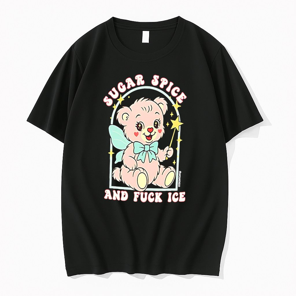 Original Sugar Spice And Fuck Ice Cartoon Pink Teddy Bear Tee Tshirts Jpg