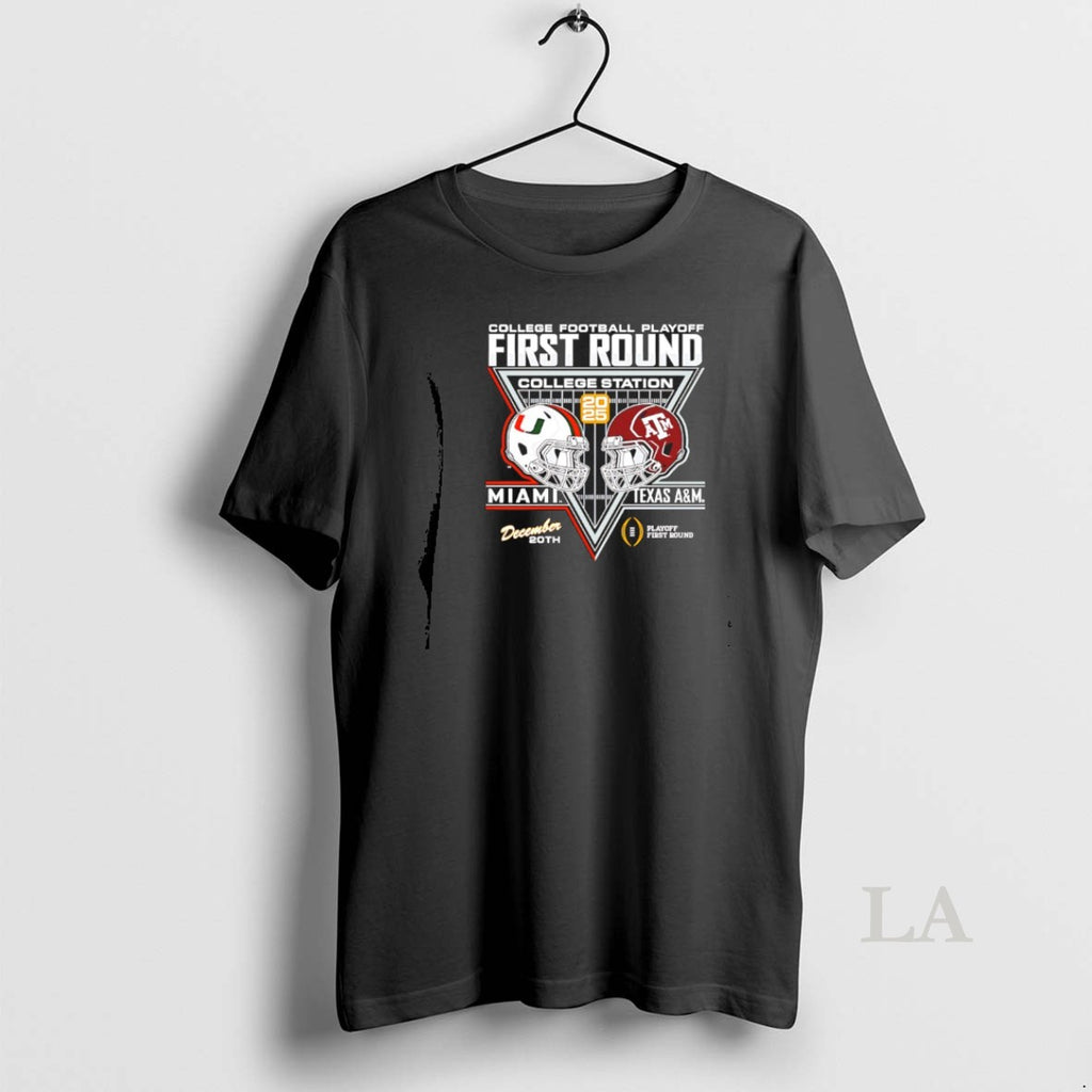 Original Texas Am Aggie Vs Miami 2025 26 Cfp First Round Helmets T-Shirts, Hoodie, Sweatshirt