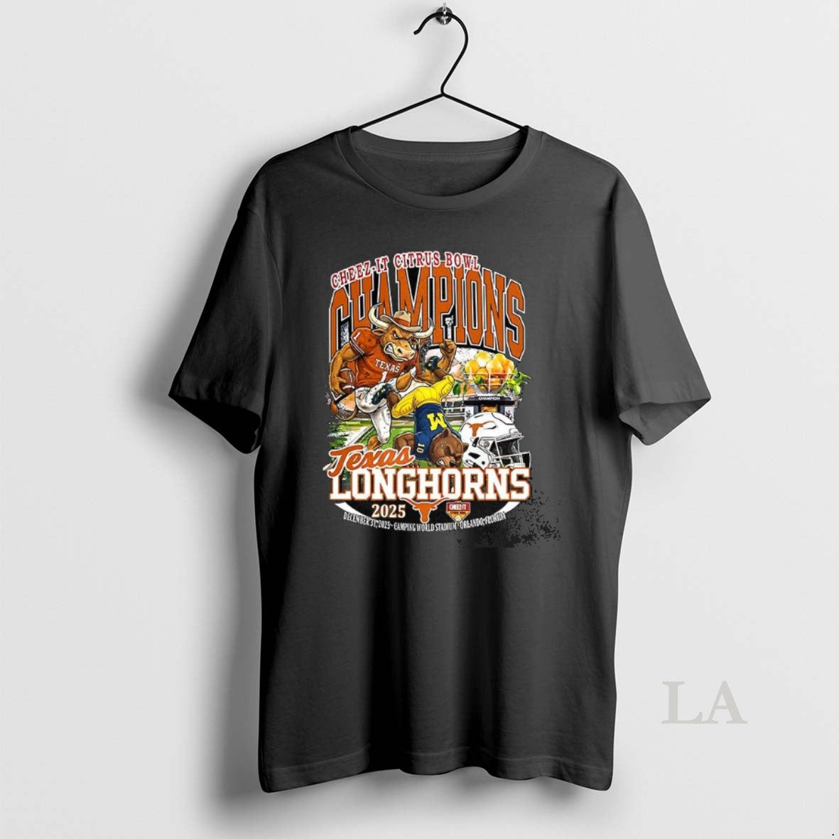 Original Texas Longhorn Beat Michigan Wolverines Ncaa Cheez It Citrus Bowl Champions Celebrate Mascot T-Shirts, Hoodie,...